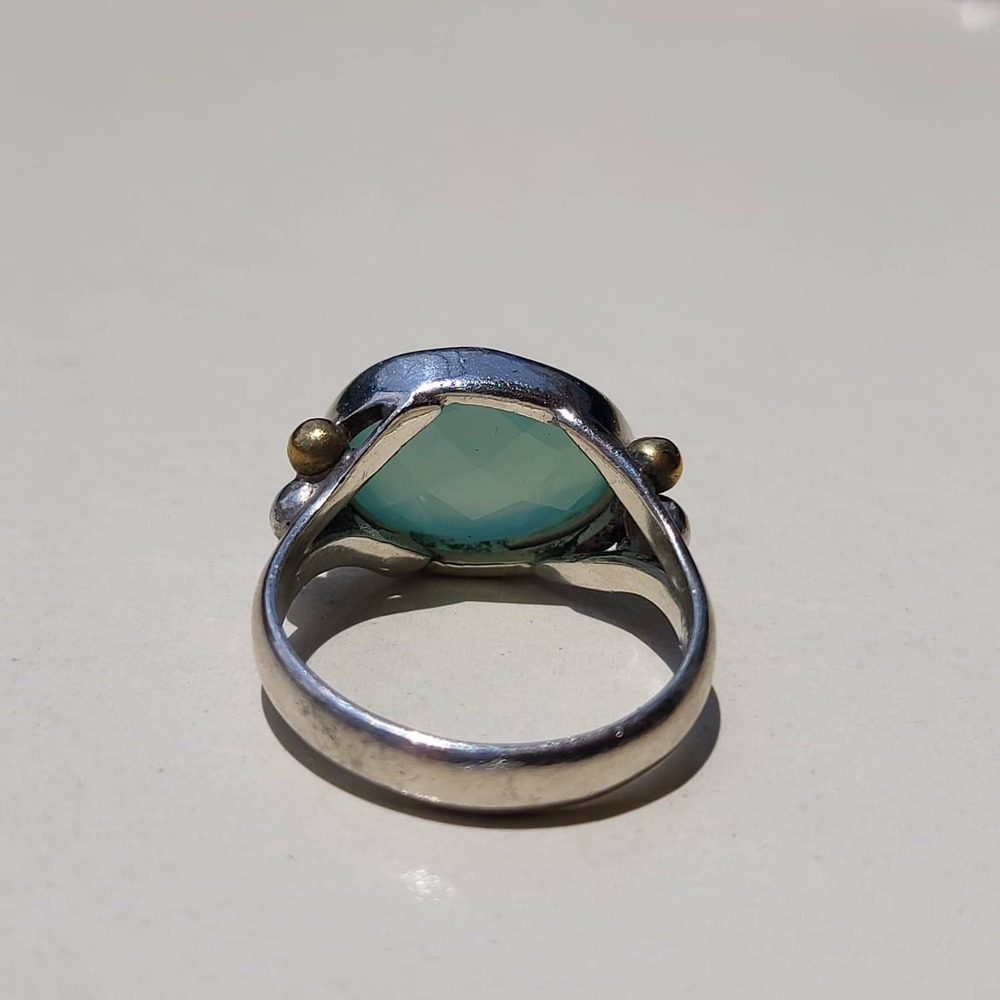 Vintage YS Chalcedony Sterling Silver Statement Ring - Picture 8 of 9